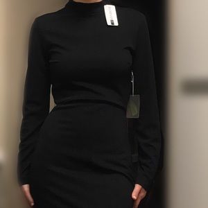 Black maxi dress with slit